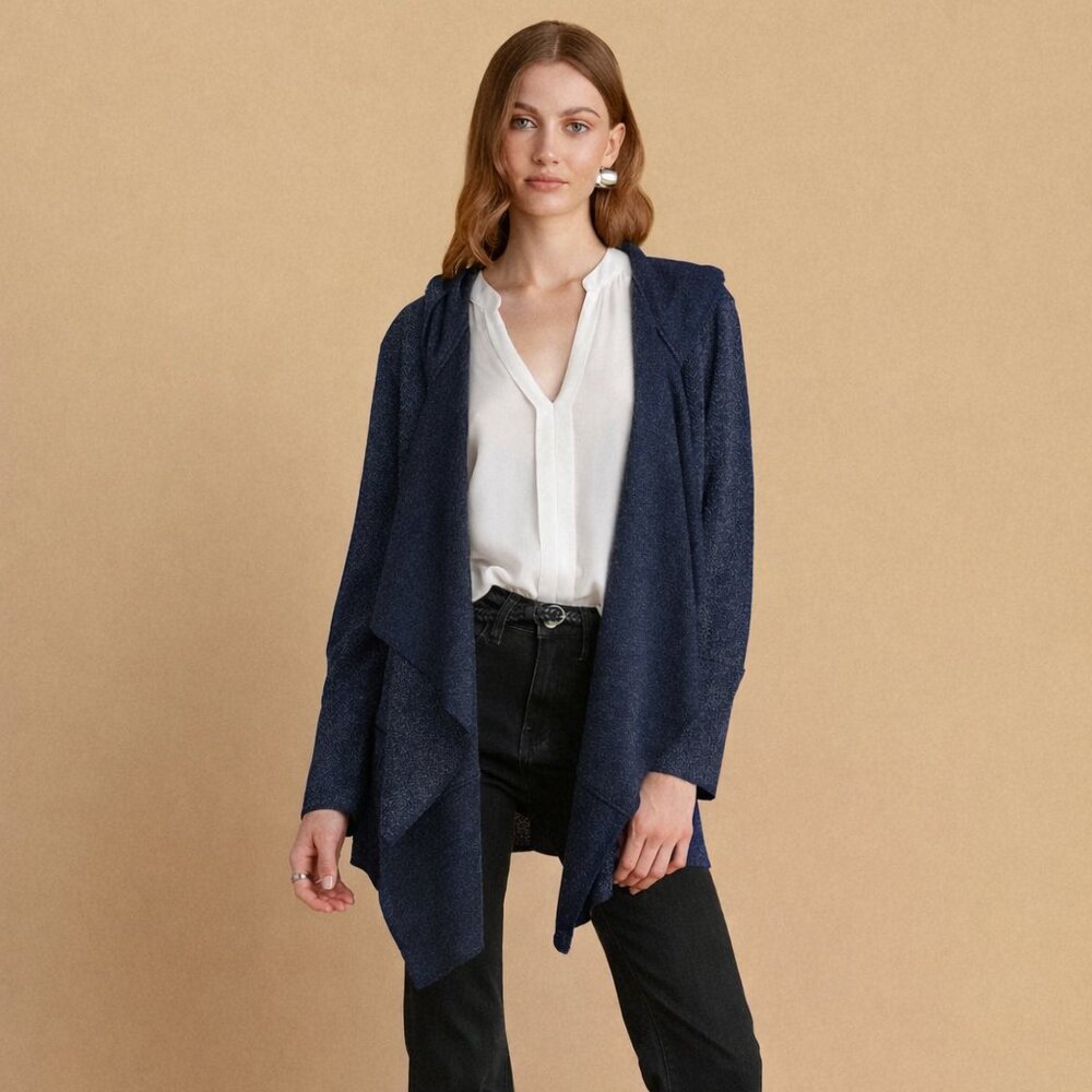 Urban Outfitters Kimchi Navy Open Front Asymmetrical Cardigan Size M